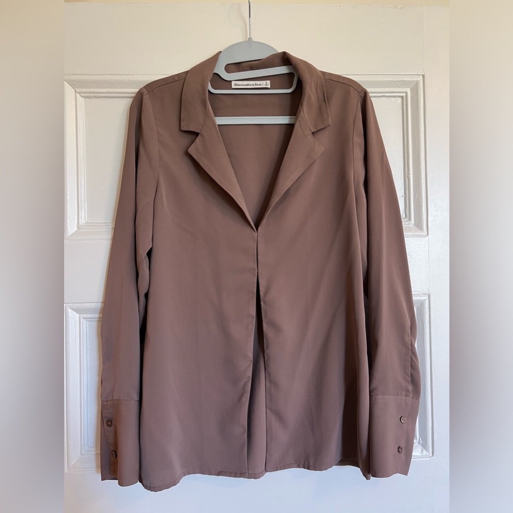 Abercrombie and Fitch brown satin blouse